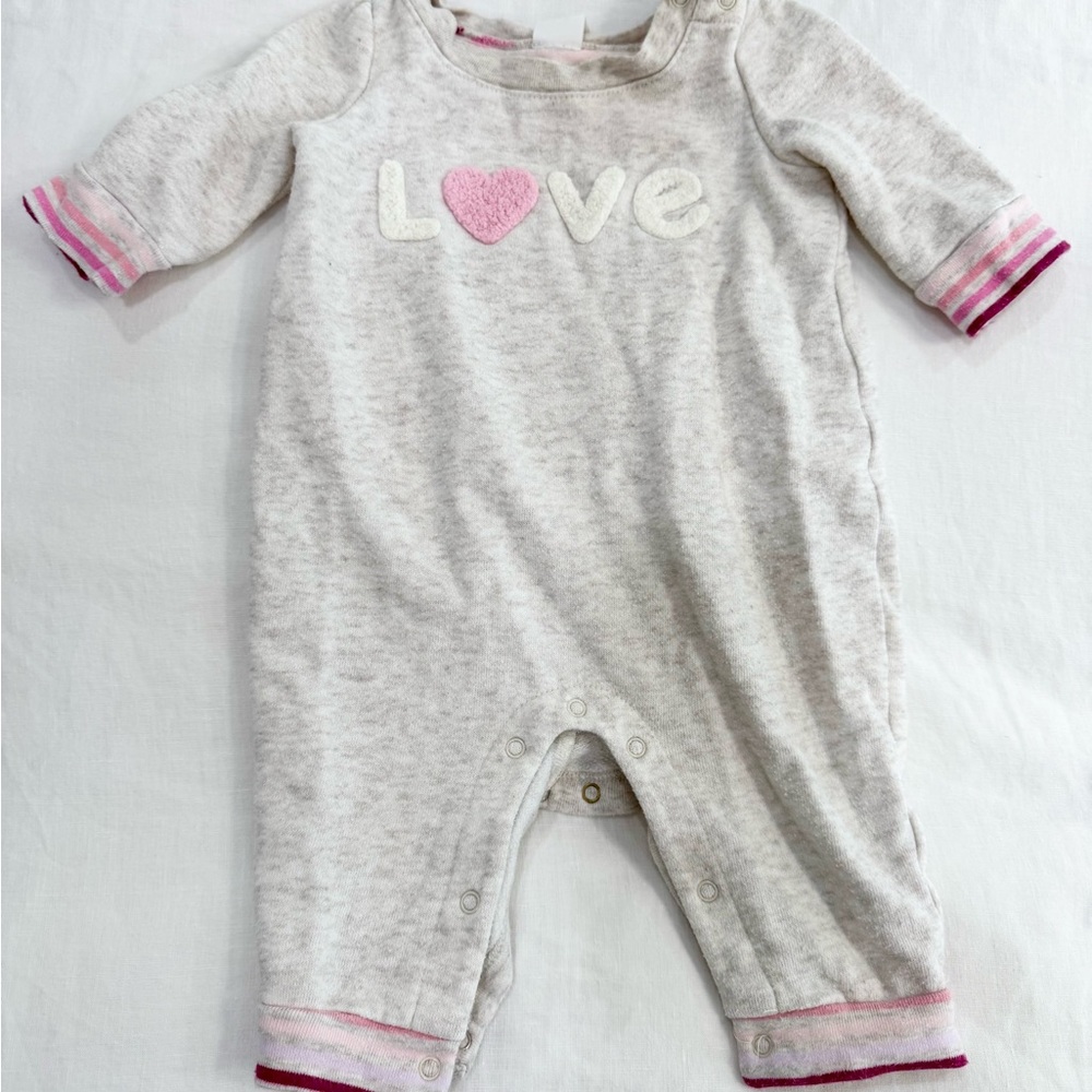 Baby GAP Bodysuit - Cream and Pink Love Design